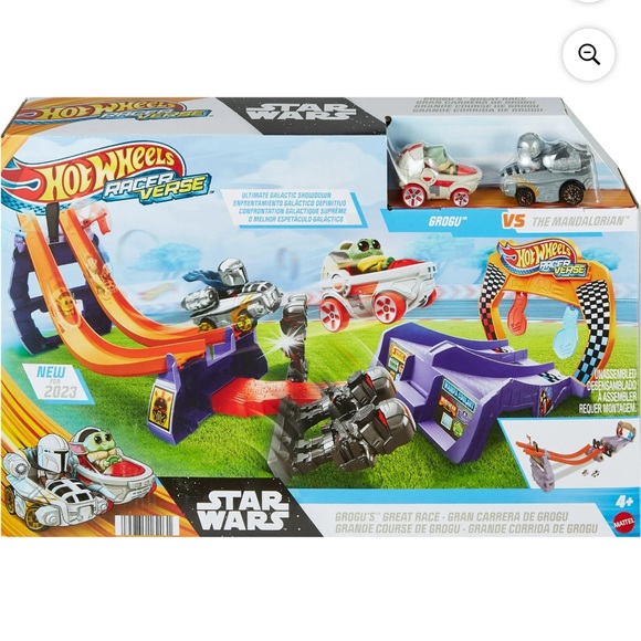 Hot Wheels RacerVerse Star Wars Track Set with 2 Racers: Grogu & the Mandolorian - Picture 2 of 9